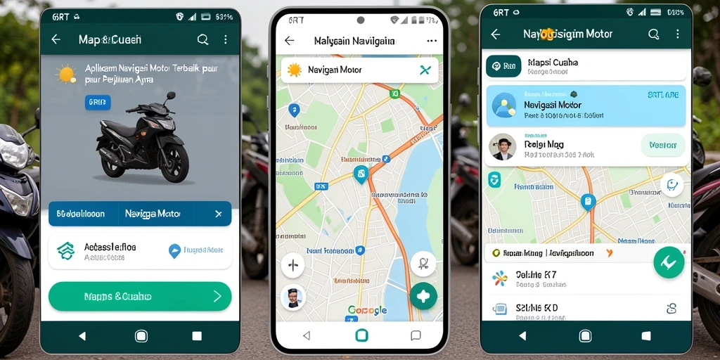 Tampilan antarmuka aplikasi 6RT untuk navigasi motor yang sederhana dan informatif.