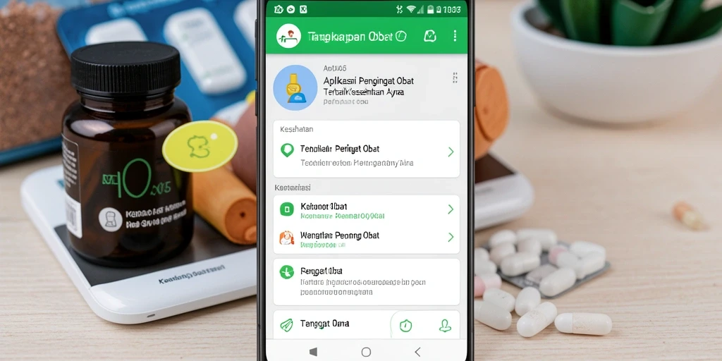 Tampilan antarmuka aplikasi D06 untuk Pengingat Obat.