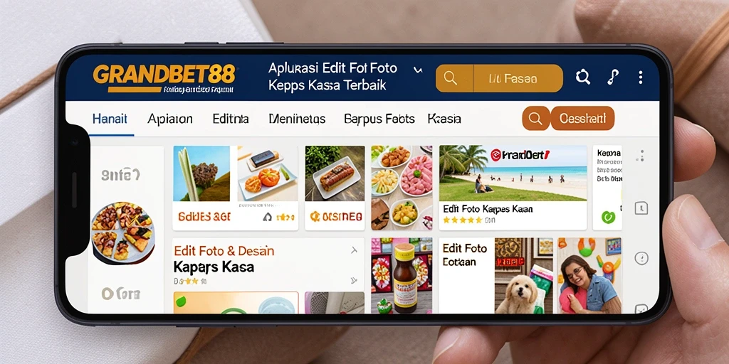 Tampilan antarmuka GRANDBET88 untuk edit foto kertas kaca.
