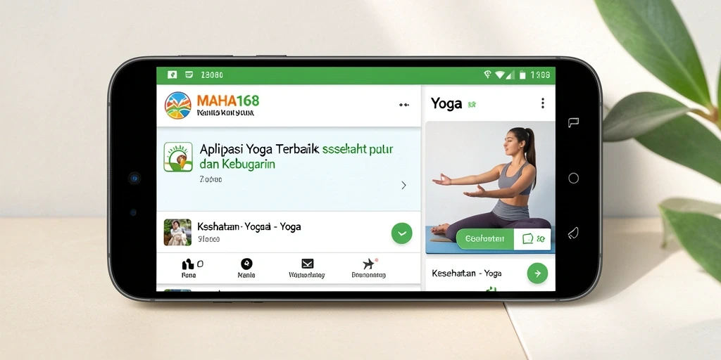 Tampilan antarmuka aplikasi MAHA168 untuk latihan yoga.