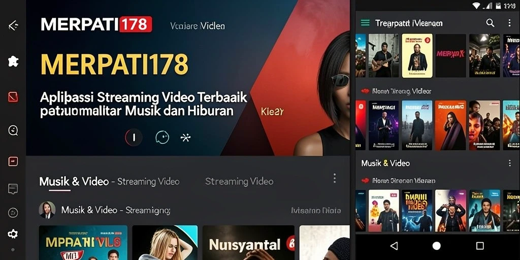 Screenshot antarmuka aplikasi MERPATI178 yang menampilkan fitur Streaming Video.