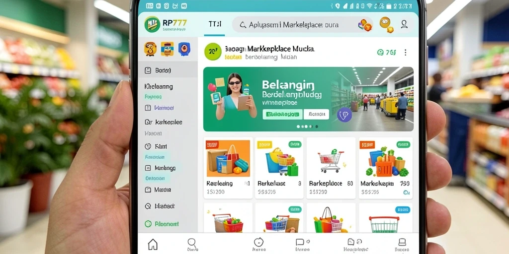 Tampilan antarmuka RP777 yang sederhana dan efisien untuk berbelanja.
