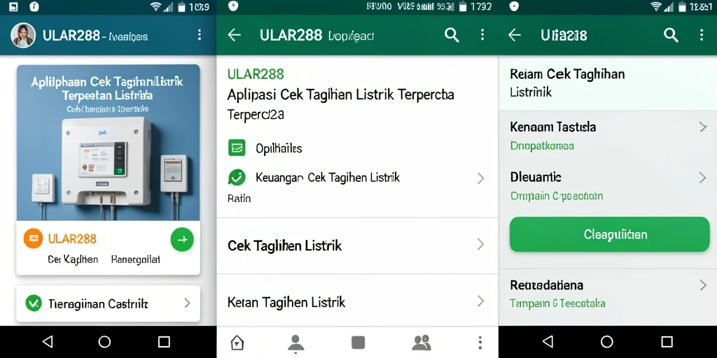 Tampilan antarmuka aplikasi Cek Tagihan Listrik ULAR288.