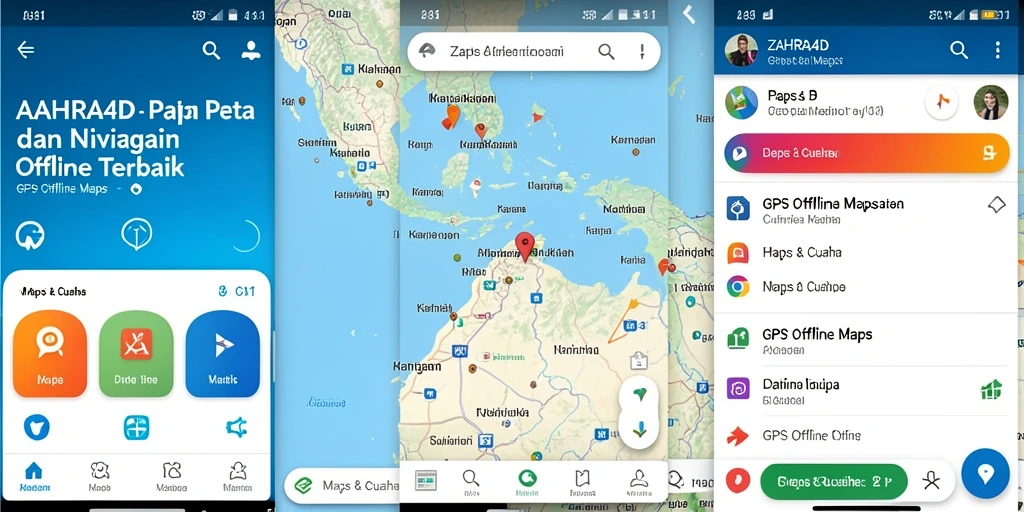 Tampilan antarmuka ZAHRA4D untuk navigasi GPS Offline.